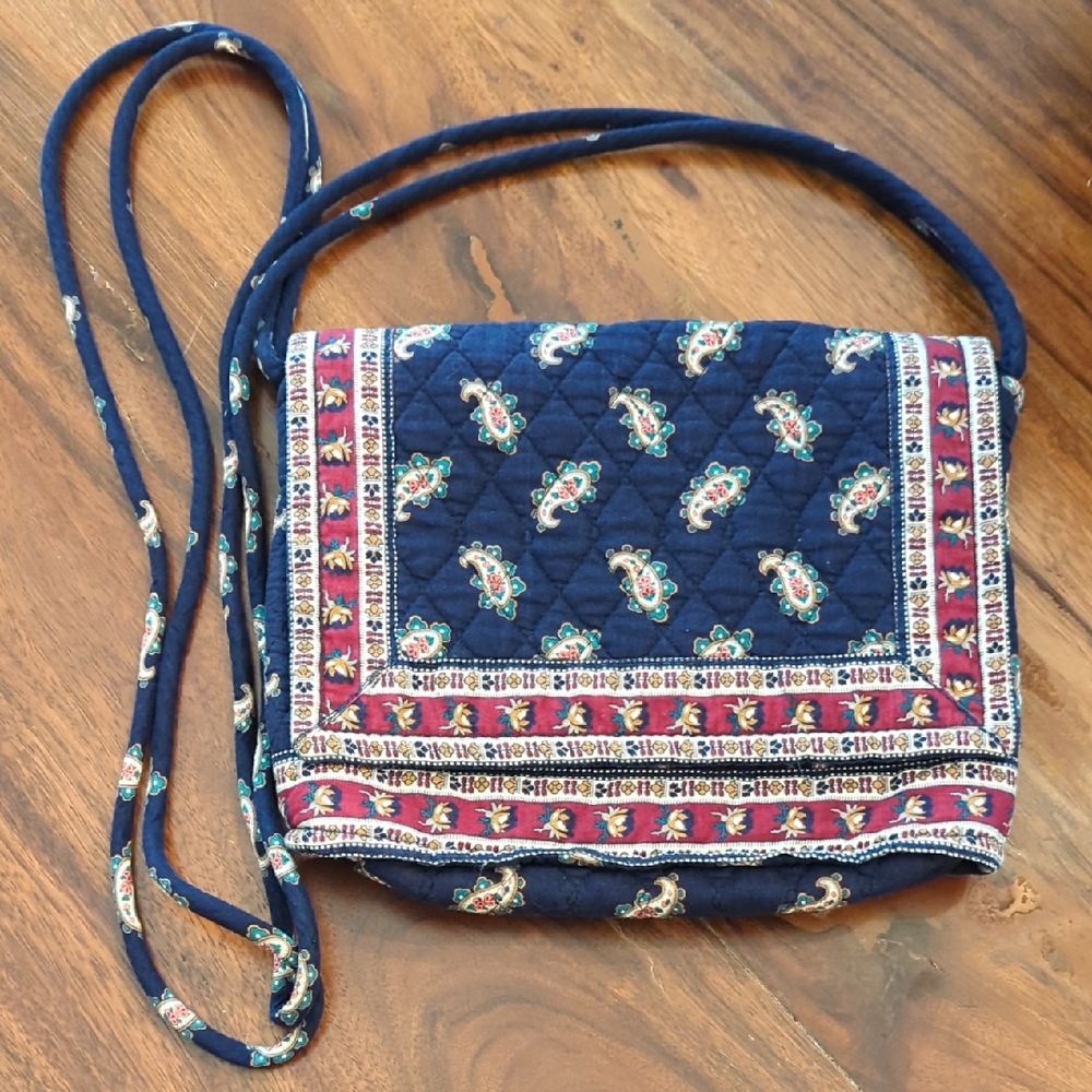 Vera Bradley Navy and Multicolor Quilted Crossbody Bag
